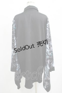 画像3: NieR Clothing / 着物風袖シャツ  黒 H-25-04-19-039-PU-BL-KB-ZH