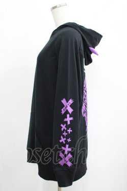 画像2: NieR Clothing / ツノフードプルパーカー  黒×紫 H-25-04-19-040-PU-TO-KB-ZH