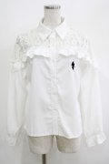 NieR Clothing / レース切替ブラウス  白 H-25-04-19-051-PU-BL-KB-ZH