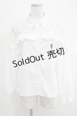 NieR Clothing / レース切替ブラウス  白 H-25-04-19-051-PU-BL-KB-ZH