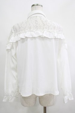 画像3: NieR Clothing / レース切替ブラウス  白 H-25-04-19-051-PU-BL-KB-ZH