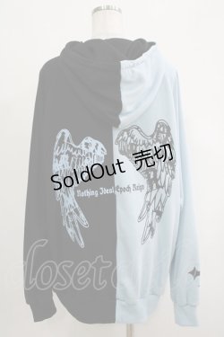 画像3: NieR Clothing / TWO-TONE ZIPパーカー  サックス×ブラック H-25-04-19-053-PU-TO-KB-ZH