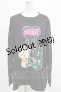 NieR Clothing / プリントSWEAT  XL 黒 H-25-04-19-055-PU-TO-KB-ZH