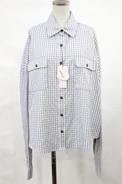 画像1: Ank Rouge / バックプリントゆるシャツ M グレー H-25-04-19-1042-CA-BL-NS-ZH