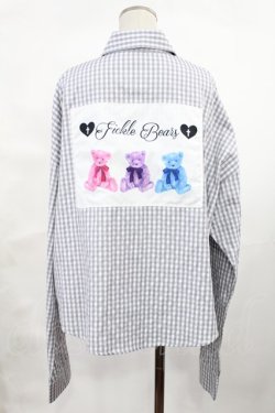 画像2: Ank Rouge / バックプリントゆるシャツ M グレー H-25-04-19-1042-CA-BL-NS-ZH