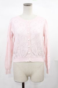 Nile Perch / 透かしカーディガン Free ピンク H-25-04-19-1045-LO-TO-NS-ZH