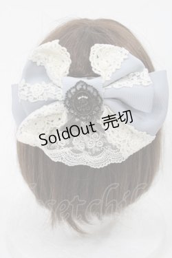 画像1: ALICE and the PIRATES / ロージアエンプレスリボンバレッタ  サックス×生成り H-25-04-19-1011-PA-AC-NS-ZH