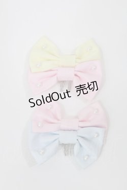 画像1: Angelic Pretty / カラフルツインコーム  ピンク/サックス/イエロー H-25-04-19-1014-AP-AC-NS-ZH