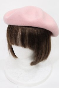 Baby Ribbon / ロゴ刺繍ベレー  ピンク H-25-04-19-1002-EL-AC-NS-ZT273