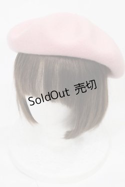 画像1: Baby Ribbon / ロゴ刺繍ベレー  ピンク H-25-04-19-1002-EL-AC-NS-ZT273