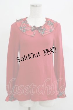 画像1: Shirley Temple / タータンチェックカラーカットソー 160 赤 H-25-04-19-058-ET-TO-KB-ZH