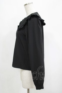 画像2: NieR Clothing / フリル襟ブラウス  黒 H-25-04-19-059-PU-BL-KB-ZH