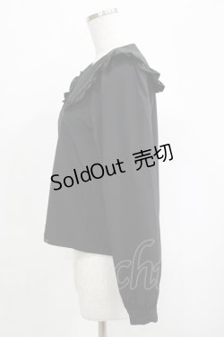 画像2: NieR Clothing / フリル襟ブラウス  黒 H-25-04-19-059-PU-BL-KB-ZH
