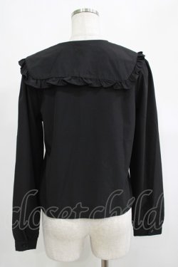 画像3: NieR Clothing / フリル襟ブラウス  黒 H-25-04-19-059-PU-BL-KB-ZH