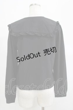 画像3: NieR Clothing / フリル襟ブラウス  黒 H-25-04-19-059-PU-BL-KB-ZH
