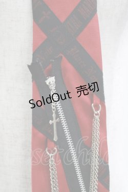 画像2: BPN / チャーム付ネクタイ  赤×黒 H-25-04-19-070-GO-ZA-KB-ZH