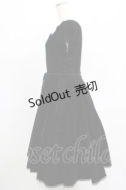 画像2: ATELIER PIERROT / ダブルレースアップベロアワンピース F ブラック H-25-04-19-009-EL-OP-NS-ZT103
