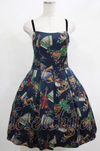 Jane Marple / 楽器ストラップドレス  ネイビー H-25-04-19-010-JM-OP-KB-ZH