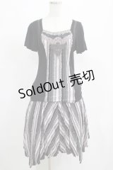 OZZ ANGELO / 刺繍レースストライプSET  黒 H-25-04-19-020-OO-OP-KB-ZH