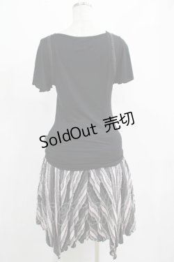 画像3: OZZ ANGELO / 刺繍レースストライプSET  黒 H-25-04-19-020-OO-OP-KB-ZH