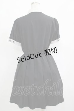 画像3: NieR Clothing / ロゴ刺繍シャツワンピース  黒×グレー H-25-04-19-023-PU-OP-KB-ZH