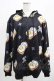 画像1: NieR Clothing / 総柄ZIPパーカー F 黒 H-25-04-19-026-PU-TO-KB-ZT103 (1)