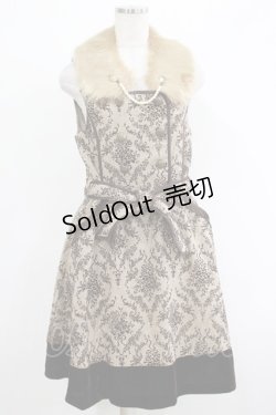 画像1: axes femme / ファーティペット付きジャンパースカート M ベージュ H-25-04-20-032-AX-OP-NS-ZH