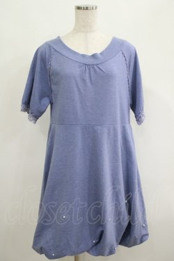 画像1: axes femme / パール使いワンピース M ブルー H-25-04-20-034-AX-OP-NS-ZH