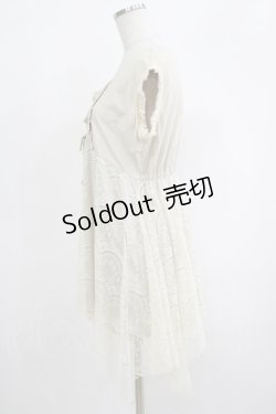 画像2: axes femme / レース切替チュニック M アイボリー H-25-04-20-035-AX-BL-NS-ZH