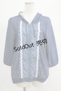 画像1: axes femme / シフォン切替パーカー M ネイビー H-25-04-20-040-AX-TO-NS-ZH