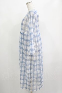 画像2: axes femme / チェック柄レースロングカーディガン M オフ/ブルー H-25-04-20-048-AX-TO-NS-ZH