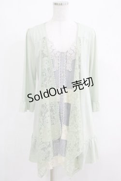 画像1: axes femme / レイヤードストライプチュニック M ミント/ブルー H-25-04-20-049-AX-OP-NS-ZH