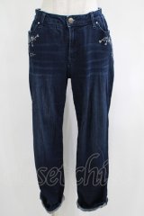 axes femme / 刺繍入デニムパンツ L インディゴ H-25-04-20-050-AX-PA-NS-ZH
