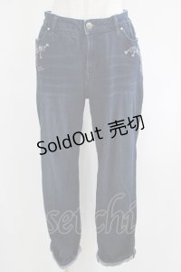axes femme / 刺繍入デニムパンツ L インディゴ H-25-04-20-050-AX-PA-NS-ZH