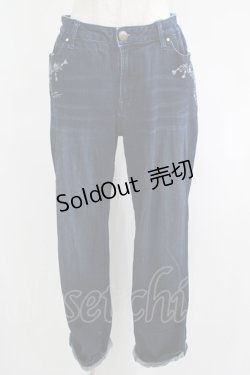 画像1: axes femme / 刺繍入デニムパンツ L インディゴ H-25-04-20-050-AX-PA-NS-ZH