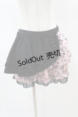 画像1: SEX POT ReVeNGe / プリントフリル切替スカート  黒×ピンク H-25-04-20-1037-SP-SK-KB-ZH