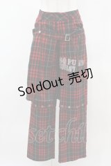 SEX POT ReVeNGe / フラップ付チェックパンツ  赤 H-25-04-20-1039-SP-PA-KB-ZH