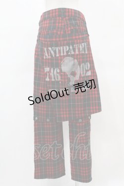 画像2: SEX POT ReVeNGe / フラップ付チェックパンツ  赤 H-25-04-20-1039-SP-PA-KB-ZH