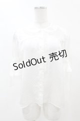 MILK / リボンパフスリーブブラウス  白 H-25-04-20-1045-ML-BL-KB-ZH