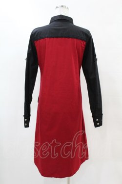 画像2: SEX POT ReVeNGe / 配色ロングシャツ  赤×黒 H-25-04-20-1050-SP-BL-KB-ZH