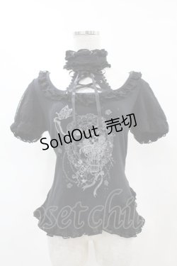 画像1: FRILL / チョーカー風ホルターカットソー  黒 H-25-04-20-1051-HN-TO-KB-ZH