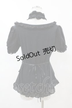 画像2: FRILL / チョーカー風ホルターカットソー  黒 H-25-04-20-1051-HN-TO-KB-ZH