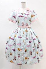 Emily Temple cute / アメリカンダイナーワンピース  サックス H-25-04-20-1015-ET-OP-KB-ZH