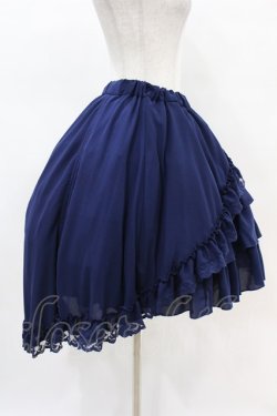 画像3: ATELIER PIERROT / Victorian Ruffle Chiffon Skirt  ネイビー H-25-04-20-1020-EL-SK-KB-ZH