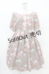 Leur Getter / Macaron Party袖付ワンピース M ブラウン H-25-04-20-1021-LU-OP-KB-ZH