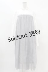 Candy Stripper / SWEET WEEKEND DRESS  白×グレー H-25-04-20-1022-PU-OP-KB-ZH
