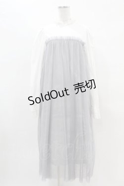 画像1: Candy Stripper / SWEET WEEKEND DRESS  白×グレー H-25-04-20-1022-PU-OP-KB-ZH