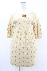 Jane Marple / gabrielleソフト裏毛のワンピース  クリーム H-25-04-20-1025-JM-OP-KB-ZH