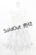 MR corset / 蝶プリントレースジャンパースカート  白×グレー H-25-04-20-1027-PU-OP-KB-ZH