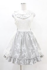 MR corset / 蝶プリントレースジャンパースカート  白×グレー H-25-04-20-1027-PU-OP-KB-ZH